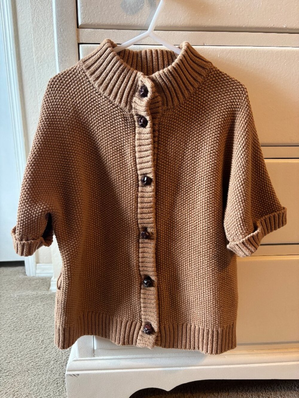 Janie & Jack 3/4 Sleeve Chunky Cotton Sweater, size 7